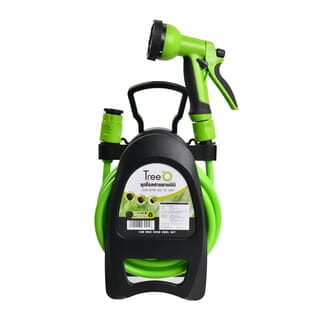 Tree O ชุดโรลสายยางมินิ ขนาด3/8ยาว 10 เมตร รุ่นGLB-8215-0 สีเขียวดำ