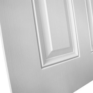 WELLINGTAN ประตูภายนอก UPVC บานทึบ 6ฟักตรง รุ่น UPVC-WE006 ขนาด 80x200ซม. สีขาว (ไม่เจาะลูกบิด)