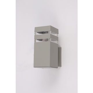 EILON โคมไฟติดผนังโมเดิร์น ทรงกระบอกสี่เหลี่ยม E27 ขนาด 9x9x20cm IP65 รุ่น MVW018-S(G) สีเทา