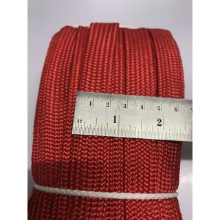 เชือกถักแบน ขนาด 20มม.สีแดง ยาว 20 เมตร