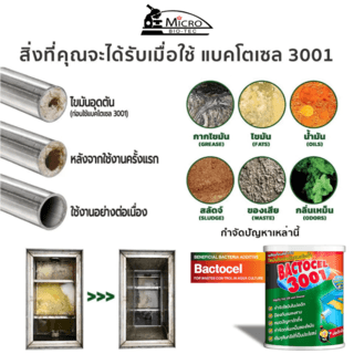 BACTOCEL จุลินทรีย์ชีวภาพสลายไขมัน (ชนิดผง) รุ่น 3001 ขนาด 1000 กรัม