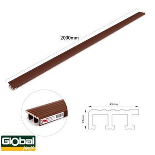 MAC จมูกบันได PVC หน้ากว้าง 45 มม. ยาว 2 เมตร รุ่น1HY-002-20DBN สีน้ำตาลเข้ม