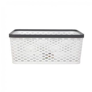 GOME ตะกร้าอเนกประสงค์ทรงเหลี่ยม รุ่น Rattan TG59894G ขนาด 26x35x14 ซม.(10L) สีขาว