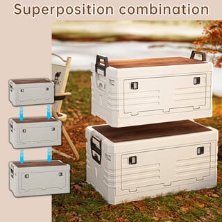 GOME กล่องเก็บของบานเปิดพับได้ท็อปไม้ Campo 2030-1M ขนาด 35x53x29 ซม. สีขาว