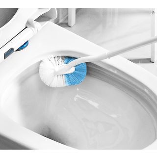 ICLEAN แปรงขัดสุขภัณฑ์หัวงอ รุ่น US43 ขนาด 8x8x39 cm สีฟ้า-ขาว