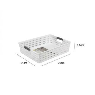 GOME ตะกร้าอเนกประสงค์ทรงเหลี่ยม รุ่น Circle TG54414W ขนาด 21x30x8.5 ซม.(4.5L) สีขาว