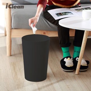 ICLEAN ถังขยะไม่มีฝาทรงกลม 6 ลิตร รุ่น B917156 ขนาด 19.5×19.5×28 ซม. สีดำ