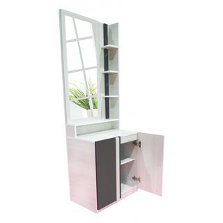 DELICATO โต๊ะเครื่องแป้ง รุ่น ฟอร่าขนาด 60x40x170ซม. สีเมเปิ้ล/เทาผ้า