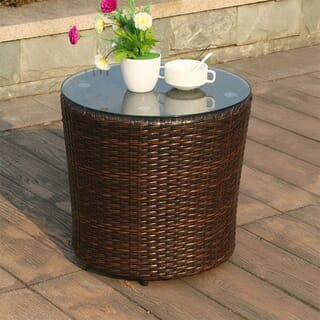 SUMMER SET โต๊ะริมสระหวายเทียม รุ่น ภูเก็ต ขนาด 45x45x40ซม.สีน้ำตาลเข้ม