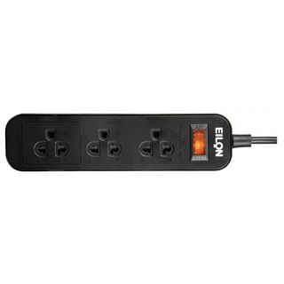 EILON รางปลั๊กไฟ รุ่น MSC33THNB-GHE 3 ช่อง 1 สวิตซ์ 10A 2200W 3เมตร สีดำ