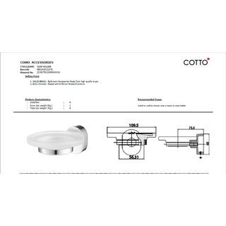 Cotto ที่ใส่สบู่ จานแก้ว รุ่น CT0122(HM)   สีโครเมี่ยม