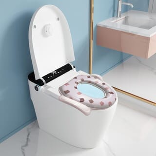 Primo Kids ฝารองนั่งเด็กพร้อมมือจับและแผ่นกันน้ำกระเด็น รุ่น Bear TS01B สีเบจ ลายหมี