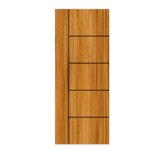 LWD ประตูไม้เคลือบเมลามีนภายใน iDoor S6 ลาย 06 สี Brazilian Teak ขนาด 3.5x80x200 ซม.