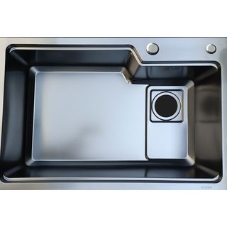 KOCH KITCHEN อ่างล้างจาน 1 หลุมไม่มีที่พัก SS304 75x45x22 ซม. MATINA สีดำพรีเมี่ยม