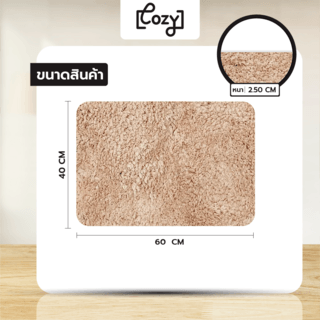 COZY พรมเช็ดเท้าขนนุ่ม รุ่น LOBBY-04 ขนาด 40× 60× 2.5ซม. สีชมพู