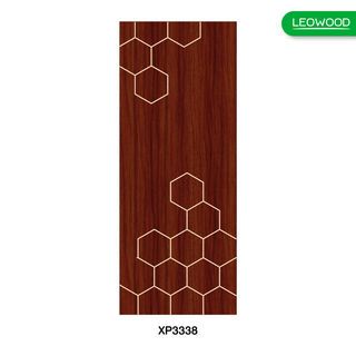 LEOWOOD ประตูไม้เคลือบเมลามีน DoorX Platinum ลาย 3 ขนาด 80x200 ซม. สีมะฮอกกานี