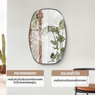 Nice ชุดกระจกอะลูมิเนียม รุ่น ไวโอเล็ต-แบล็ค ขนาด 50x75 ซม. สีดำ