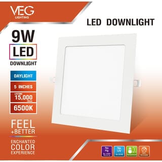V.E.G.lighting ดาวน์ไลท์ LED แบบฝังหน้าเหลี่ยม 5 นิ้ว 9W รุ่นTP-SDW-9DL-V แสงเดย์ไลท์