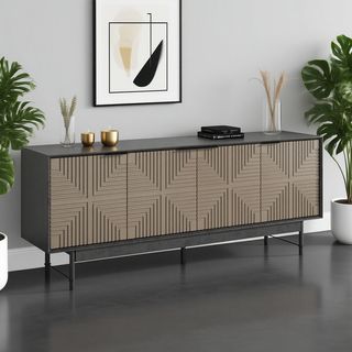 DELICATO ชั้นวางทีวี รุ่น BIZANO ขนาด 39x163.70x66.20 ซม. สีดำ-กาแฟ