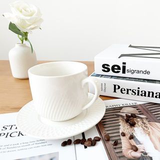 AILO ชุดถ้วยกาแฟเซรามิค 13.5 ซม. 400 มล. JERRY-02 สีขาว 