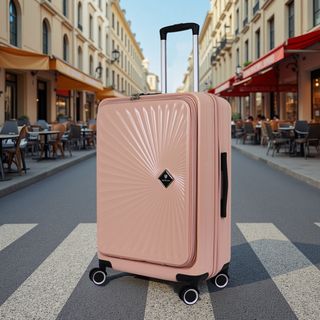 WETZLARS กระเป๋าเดินทาง ขนาด 20 นิ้ว พร้อมช่องใส่ของด้านหน้า รุ่น Blossom-01 ขนาด 21x33x50 ซม. สีชมพูทะเล