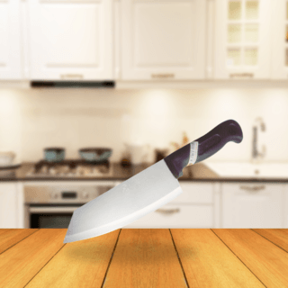 KIWI มีดหั่น ด้ามพลาสติกสีดำ 7 นิ้ว