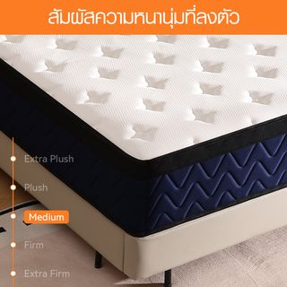 SLOON ที่นอนพ็อกเก็ตสปริง รุ่น Cloudrest  ความหนา 8 นิ้ว ขนาด 150x200x20 ซม. (5ฟุต) สีขาว 