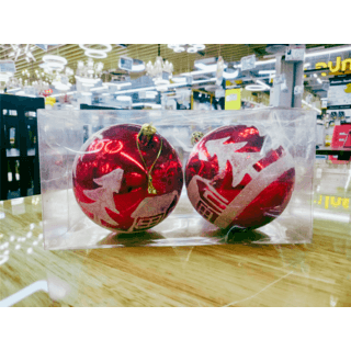 ลูกบอลประดับต้นคริสต์มาส 2ชิ้น/แพ็ค 10x10x10.5ซม.WA19978