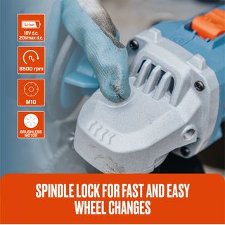 SENIX เครื่องเจียรไร้สาย Brushless 4 นิ้ว 20V(Max) (พร้อมแบตเตอรี่ 4.0Ah 2 ก้อน) รุ่น PAX2-M-EU สีน้ำเงิน - ดำ