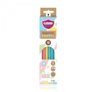 Masterart ดินสอไม้ HB ลายพาสเทล (12แท่ง/กล่อง)