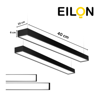 EILON โคมไฟ T8 รางคู่แขวนเพดาน ขั้วG13 รุ่น EBGD-SGT8-D120 สีดำ