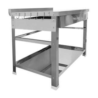 CLOSE โต๊ะวางเตาคู่สเตนเลส 84.5X56X73 ซม. MAGMA สีเงิน