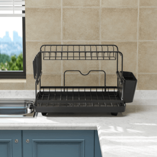 CLOSE ตะแกรงคว่ำจาน ขนาด 26.8x44.3x33 ซม. DEVIN สีดำ