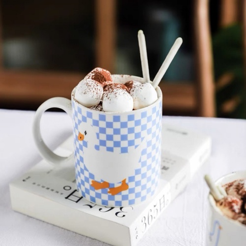 AILO แก้วเซรามิค 8 ซม. 350 มล. DUCKY-01 สีฟ้า