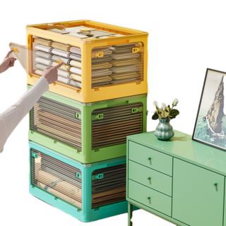 GOME กล่องเก็บของอเนกประสงค์ พับเก็บได้ รุ่น 9002-G ขนาด 60x42x33.5ซม. สีเขียว