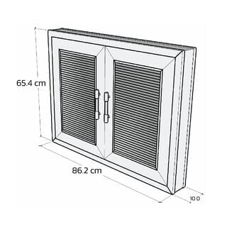 WT บานซิงค์คู่ 85x65CM. GB สีขาว