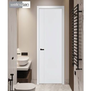 WELLINGTAN ประตูยูพีวีซี เซาะร่อง MG1 70x200 ซม. สีขาว (ไม่เจาะรูลูกบิด) 