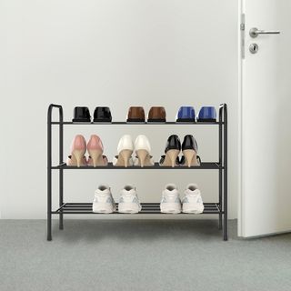 GOME ชั้นวางรองเท้าเหล็ก 3 ชั้น รุ่น 134001  30X72X55ซม.สีดำ