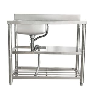 CLOSE อ่างล้างจานพร้อมขาตั้ง 1 หลุมมีที่พัก SUS304 MONSTER-100