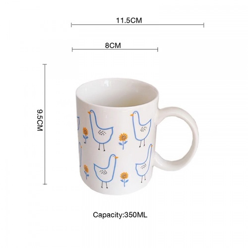 AILO แก้วเซรามิค 8 ซม. 350 มล. DUCKY-02 สีขาว