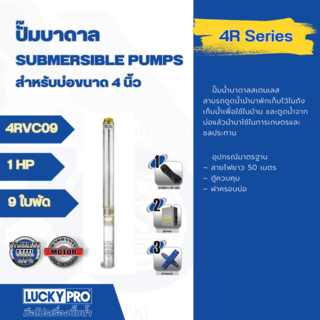 LUCKY PRO ปั๊มบาลดาลบ่อ 4  ขนาด 1HP-9 ใบพัด  รุ่น LP-4RVC09