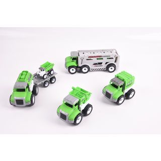 TOYS ของเล่นชุดรถบรรทุกขนรถขนของ บรรจุ4คัน สีเขียว#99831-60A(29x9x37.5ซม.)