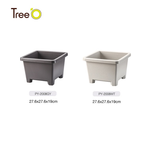 Tree’ O กระถางต้นไม้ รุ่น PY-2008WT ขนาด 27.6 x 27.6 x 19 ซม. (12นิ้ว) สีขาว