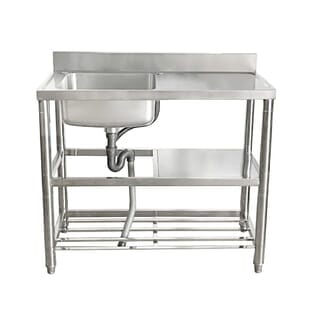 CLOSE อ่างล้างจานพร้อมขาตั้ง 1 หลุมมีที่พัก SUS304 MONSTER-100