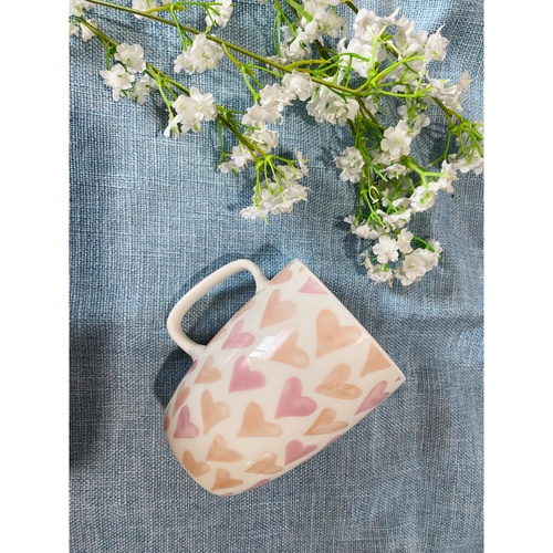 AILO แก้วเซรามิค 8 ซม. 350 มล. LOVE-02 สีขาว