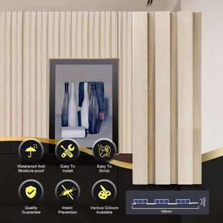 GREAT WOOD ไม้ฝ้าระแนง WPC W195  19.5x1.15x290 ซม. Light gray