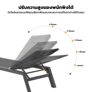 SUMMER SETเตียงริมสระ  KRADAN ขนาด 76x207x30 ซม. สีกากี