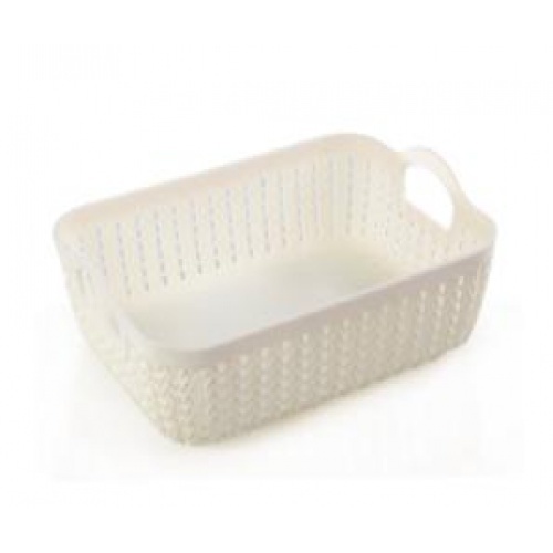 GOME ตะกร้าพลาสติกเล็กเหลี่ยม รุ่น EY008-WH ขนาด 20x26.5x8.5ซม.สีขาว 