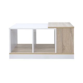 DELICATO โต๊ะกลาง รุ่น Nice ขนาด80X40X40ซม.ทูโทน-ขาว