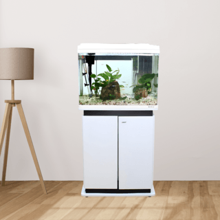 BOYU ชุดAquariumตู้ปลาพร้อมตู้ระบบกรองน้ำ รุ่นHM-600 ขนาดตู้66ลิตร ก12.5ย23.5ส21นิ้ว สีขาว